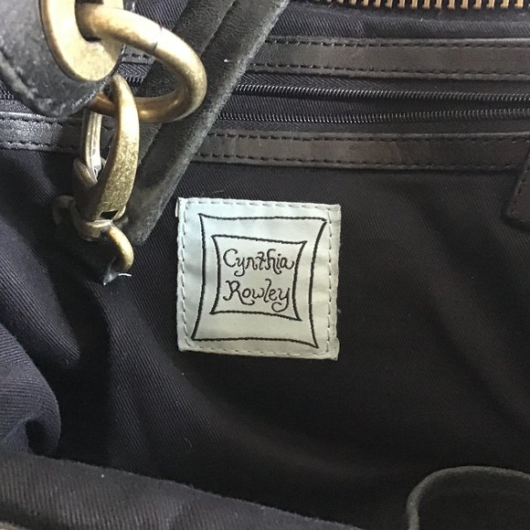 Cynthia Rowley Large Black Leather Quilted Tote Bag / Purse - Picture 5 of 13